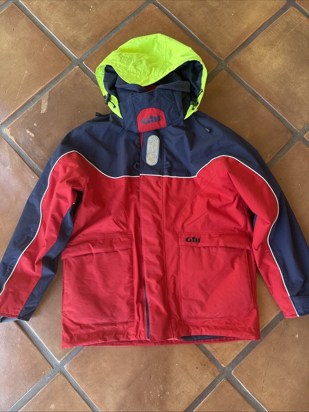 Gill Cruise Jacket Junior M 143-149cm Red Navy Waterproof Sailing Rain Jacket